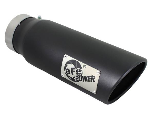 aFe Power Performance Parts & Installation | 1350 Offroad - aFe MACH Force-Xp 409 Stainless Steel Clamp-on Exhaust Tip Black 4-in Inlet x 5-in Outlet x 15-in L - 49T40501-B15 - Image 1