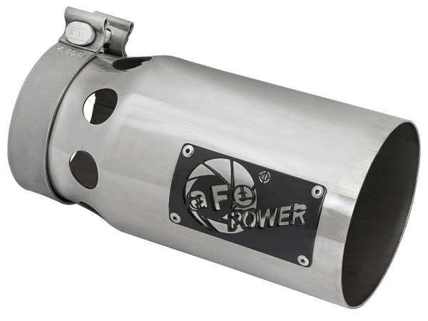 aFe Power Performance Parts & Installation | 1350 Offroad - aFe Rebel XD Series 409 Stainless Steel Clamp-on Exhaust Tip Polished 4-in Inlet x 5-in Outlet x 10-in L - 49T40501-P10 - Image 1
