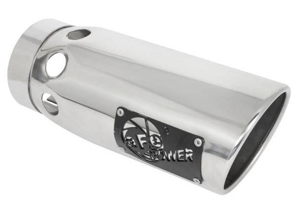aFe Power Performance Parts & Installation | 1350 Offroad - aFe MACH Force-Xp 304 Stainless Steel Intercooled Clamp-on Exhaust Tip Polished 4-in Inlet x 5-in Outlet x 12-in L - 49T40501-P121 - Image 1
