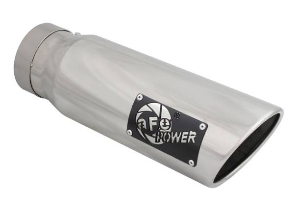 aFe Power Performance Parts & Installation | 1350 Offroad - aFe MACH Force-Xp 409 Stainless Steel Clamp-on Exhaust Tip Polished 4-in Inlet x 5-in Outlet x 15-in L - 49T40501-P15 - Image 1