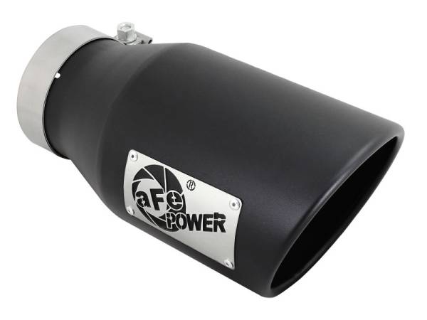 aFe Power Performance Parts & Installation | 1350 Offroad - aFe MACH Force-Xp 409 Stainless Steel Clamp-on Exhaust Tip Black 4-in Inlet x 6-in Outlet x 12-in L - 49T40601-B12 - Image 1
