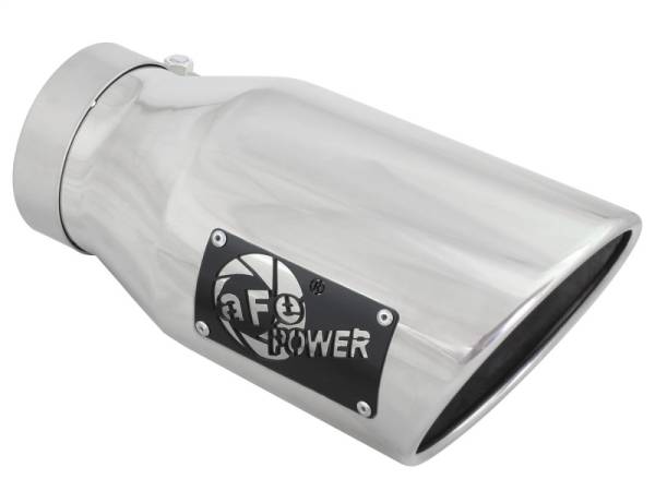 aFe Power Performance Parts & Installation | 1350 Offroad - aFe MACH Force-Xp 304 Stainless Steel Clamp-on Exhaust Tip Polished 4-in Inlet x 6-in Outlet x 12-in L - 49T40601-P12 - Image 1