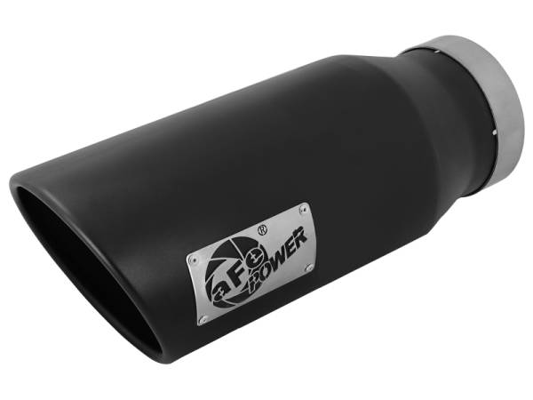aFe Power Performance Parts & Installation | 1350 Offroad - aFe MACH Force-Xp 409 Stainless Steel Clamp-on Exhaust Tip Black 4-in Inlet x 6-in Outlet x 15-in L - 49T40602-B15 - Image 1