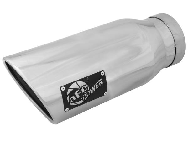 aFe Power Performance Parts & Installation | 1350 Offroad - aFe MACH Force-Xp 304 Stainless Steel Clamp-on Exhaust Tip Polished Left Side Exit 4-in Inlet x 6-in Outlet x 15-in L - 49T40602-P15 - Image 1