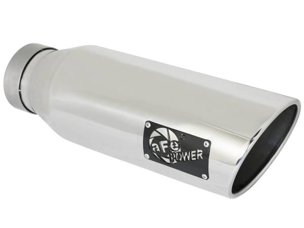 aFe Power Performance Parts & Installation | 1350 Offroad - aFe MACH Force-Xp 304 Stainless Steel Clamp-on Exhaust Tip Polished 4-in Inlet x 6-in Outlet x 18-in L - 49T40601-P18 - Image 1
