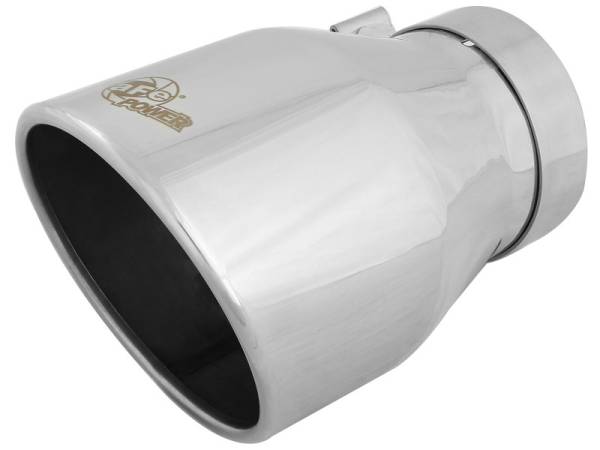 aFe Power Performance Parts & Installation | 1350 Offroad - aFe MACH Force-Xp 304 Stainless Steel Clamp-on Exhaust Tip Polished 4-in Inlet x 6-in Outlet x 9-in L - 49T40604-P09 - Image 1