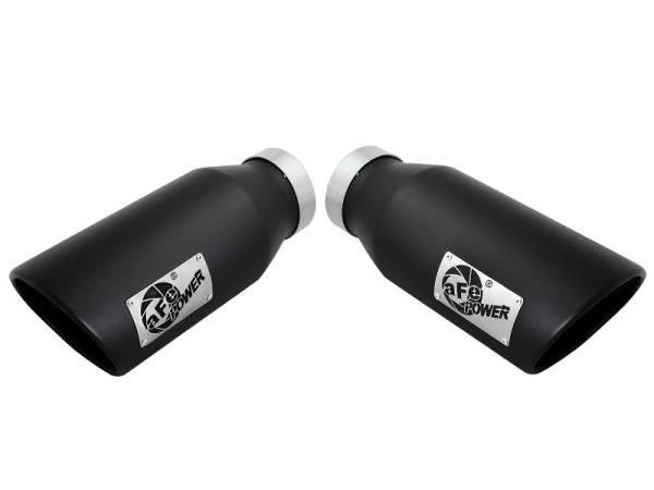 aFe Power Performance Parts & Installation | 1350 Offroad - aFe MACH Force-Xp 409 Stainless Steel Clamp-on Exhaust Tip Black 4-in Inlet x 6-in Outlet x 15-in L - 49T40606-B15 - Image 1