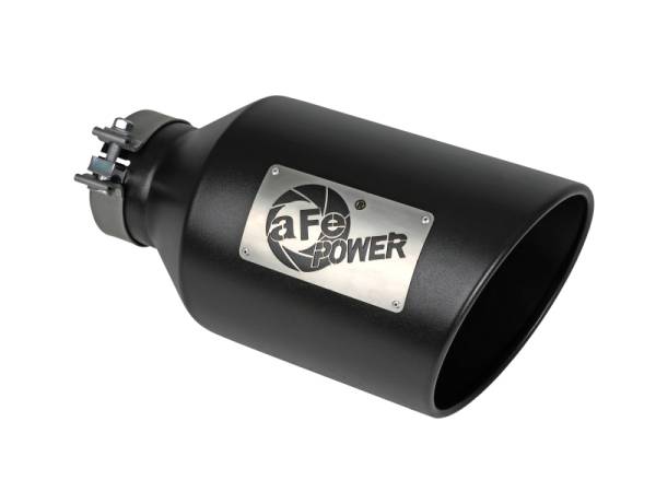 aFe Power Performance Parts & Installation | 1350 Offroad - aFe MACH Force-Xp 409 Stainless Steel Clamp-on Exhaust Tip Black 4-in Inlet x 8-in Outlet x 15-in L - 49T40801-B15 - Image 1