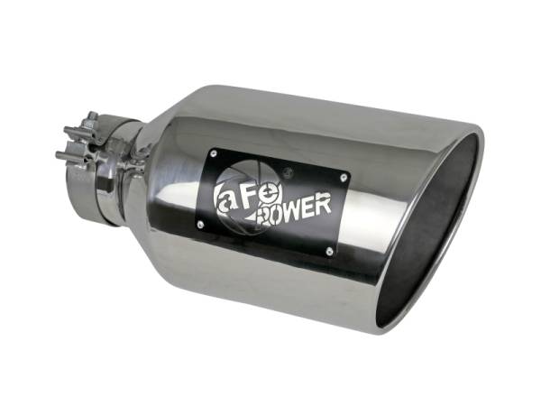aFe Power Performance Parts & Installation | 1350 Offroad - aFe MACH Force-Xp 304 Stainless Steel Clamp-on Exhaust Tip Polished 4-in Inlet x 8-in Outlet x 15-in L - 49T40801-P15 - Image 1