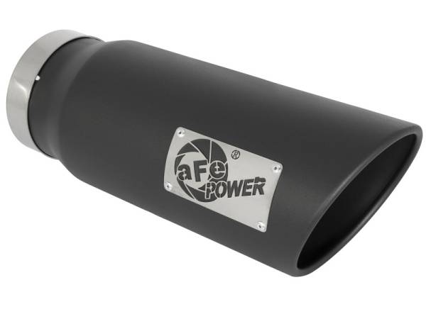 aFe Power Performance Parts & Installation | 1350 Offroad - aFe MACH Force-Xp 409 Stainless Steel Clamp-on Exhaust Tip Black 5-in Inlet x 6-in Outlet x 15-in L - 49T50601-B15 - Image 1