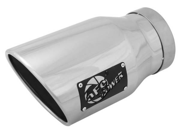aFe Power Performance Parts & Installation | 1350 Offroad - aFe MACH Force-Xp 304 Stainless Steel Clamp-on Exhaust Tip Polished Left Side Exit 5-in Inlet x 7-in Outlet x 12-in L - 49T50702-P12 - Image 1