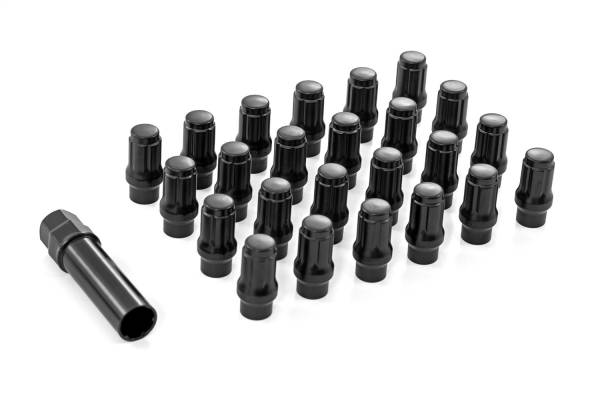 Rough Country Lift Kits & Suspension | 1350 Offroad - Rough Country Wheel Installation Kit, M12x1.5, Black, Lug Nut Set Of 24, Closed End, Extended Thread - 121524BLET - Image 1