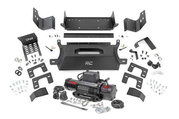 Rough Country Lift Kits & Suspension | 1350 Offroad - Rough Country Winch Mounting Plate, Winch Skid Plate, Winch Controller Extension, Hardware, with PRO9500S Winch - 51058 - Image 1