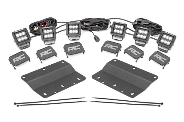 Rough Country Lift Kits & Suspension | 1350 Offroad - Rough Country LED Fog Light Kit, Fog Mount, Triple 2-in, Black, Pair, Spot, for Off-Road Only - 51085 - Image 1
