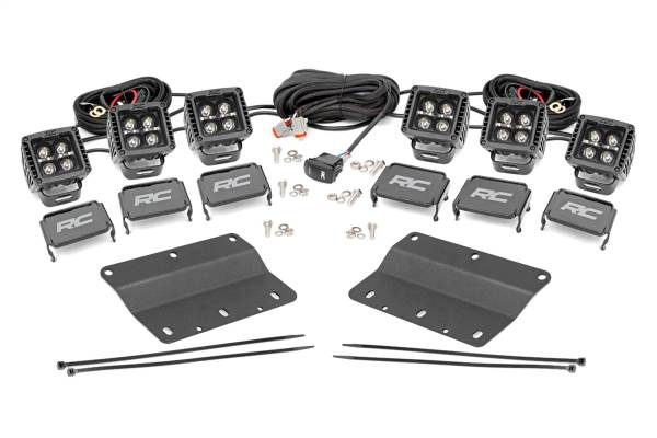 Rough Country Lift Kits & Suspension | 1350 Offroad - Rough Country LED Fog Light Kit, Fog Mount, Triple 2-in, Black, Pair, White DRL, for Off-Road Only - 51087 - Image 1
