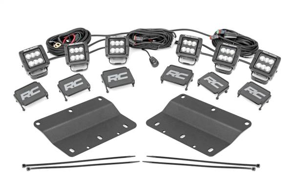 Rough Country Lift Kits & Suspension | 1350 Offroad - Rough Country LED Fog Light Kit, Triple, 2-in Black, Spot/Flood, Pair - 51140 - Image 1