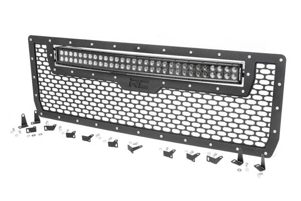 Rough Country Lift Kits & Suspension | 1350 Offroad - Rough Country Laser-Cut Mesh Replacement Grille, Brackets, Black Powdercoat - 70190 - Image 1