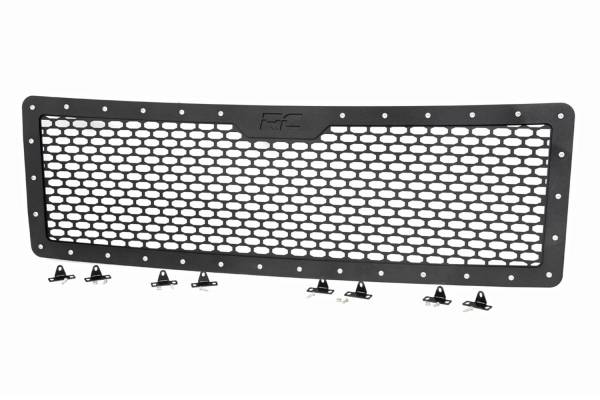 Rough Country Lift Kits & Suspension | 1350 Offroad - Rough Country Mesh Grille, Front, Black Series, Black Powder Coat Finish, Stainless Steel Hardware - 70229 - Image 1