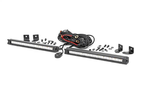 Rough Country Lift Kits & Suspension | 1350 Offroad - Rough Country Slimline Cree Chrome Series LED Light Bar, 10-in, Sold In Pairs, 8000 Lumens, 100 Watts - 70410A - Image 1