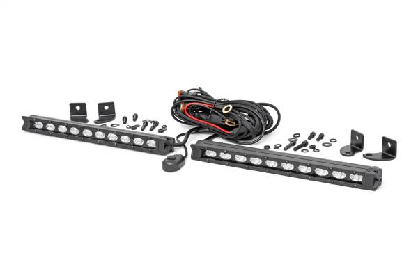 Rough Country Lift Kits & Suspension | 1350 Offroad - Rough Country Slimline Cree Black Series LED Light Bar, 10-in, Sold In Pairs, 8000 Lumens, 100 Watts - 70410ABL - Image 1