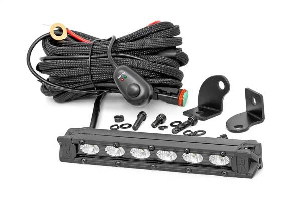 Rough Country Lift Kits & Suspension | 1350 Offroad - Rough Country Cree Black Series LED Light Bar, 6-in, Slim Line, 2400 Lumens, 30 Watts, [6] 5 Watt Cree LEDs - 70416ABL - Image 1