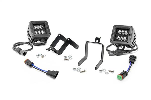 Rough Country Lift Kits & Suspension | 1350 Offroad - Rough Country Black Series LED Fog Light Kit, 2880 Lumens, 36 Watts, Spot Beam - 70622 - Image 1
