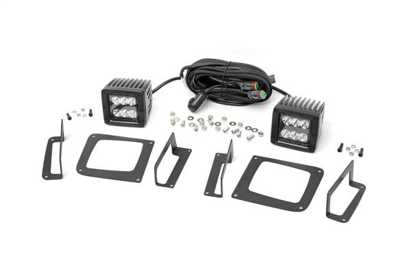 Rough Country Lift Kits & Suspension | 1350 Offroad - Rough Country Black Series LED Fog Light Kit, 5760 Lumens, 72 Watts, Spot Beam - 70689 - Image 1