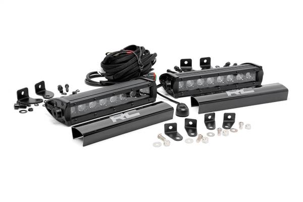 Rough Country Lift Kits & Suspension | 1350 Offroad - Rough Country Cree Black Series LED Light Bar, Two-8-in, 6400 Lumens, 80 Watts, Switch - 70697 - Image 1