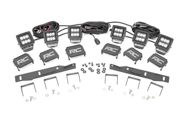 Rough Country Lift Kits & Suspension | 1350 Offroad - Rough Country Black Series LED Fog Light Kit, 8640 Lumens, 108 Watts, Spot Beams - 70700 - Image 1