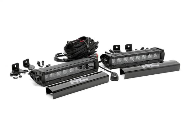 Rough Country Lift Kits & Suspension | 1350 Offroad - Rough Country Cree Black Series LED Light Bar, Two-8-in LED Light Bars, 6400 Lumens, 80 Watts, Spot Beam - 70728BL - Image 1