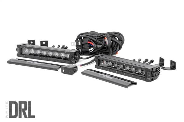 Rough Country Lift Kits & Suspension | 1350 Offroad - Rough Country LED Light Bar, 8-in, Black Series with Cool White DRL - 70728BLDRL - Image 1