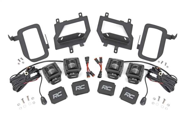 Rough Country Lift Kits & Suspension | 1350 Offroad - Rough Country Black Series LED Fog Light Kit, with SAE LED Fog Light - 70831 - Image 1