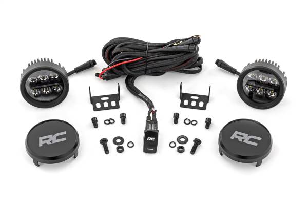 Rough Country Lift Kits & Suspension | 1350 Offroad - Rough Country Black Series LED Lights, Round, 3.5-in, Amber DRL - 70900A - Image 1