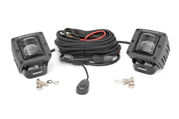 Rough Country Lift Kits & Suspension | 1350 Offroad - Rough Country Cree SAE LED Fog Light Kit, [2] 2-in LED Square Lights, 2400 Lumens, 20W - 70907 - Image 1