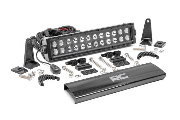 Rough Country Lift Kits & Suspension | 1350 Offroad - Rough Country Cree Black Series LED Light Bar, 12-in, Dual Row, 5760 Lumens, 72 Watts, Spot/Flood Beam - 70912BL - Image 1