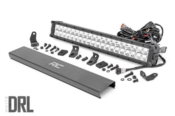 Rough Country Lift Kits & Suspension | 1350 Offroad - Rough Country LED Light Bar, 20-in, Cree, Dual Row, Chrome Series, with Cool White DRL - 70920D - Image 1