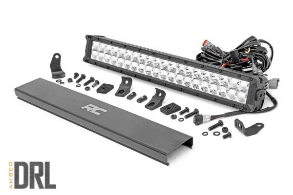 Rough Country Lift Kits & Suspension | 1350 Offroad - Rough Country Cree Chrome Series LED Light Bar, 20-in, Dual Row, with Amber DRL - 70920DA - Image 1