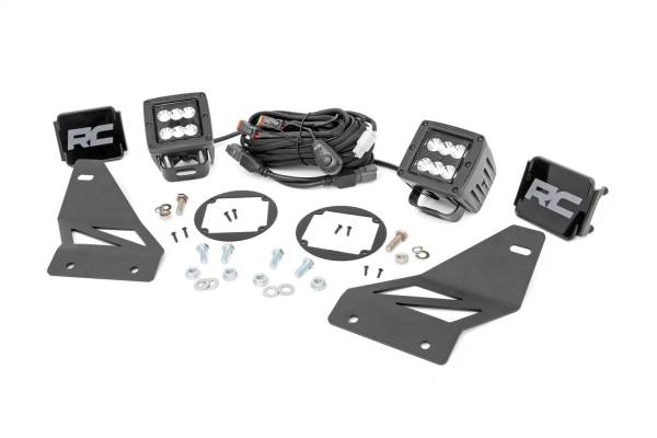 Rough Country Lift Kits & Suspension | 1350 Offroad - Rough Country Black Series LED Fog Light Kit, 2880 Lumens, 36 Watts, Spot Beam - 71023 - Image 1