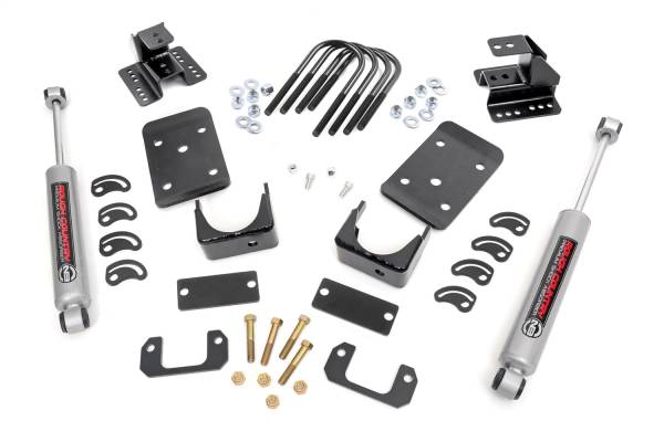Rough Country Lift Kits & Suspension | 1350 Offroad - Rough Country Coil Spring Lowering Kit, 2-in Front & 4-in Rear Drop, Cam Plate, Spring Hanger Brkt - 72330 - Image 1