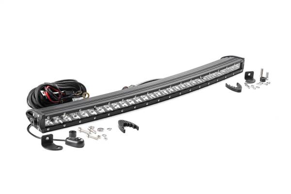 Rough Country Lift Kits & Suspension | 1350 Offroad - Rough Country Cree Chrome Series LED Light Bar, 30-in, Single Row, Curved, 12000 Lumens, 150 Watts, Spot Beam - 72730 - Image 1