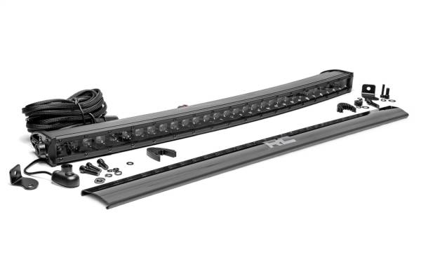 Rough Country Lift Kits & Suspension | 1350 Offroad - Rough Country Cree Black Series LED Light Bar, 30-in, Single Row, Curved, 12000 Lumens, 150 Watts, Spot Beam - 72730BL - Image 1