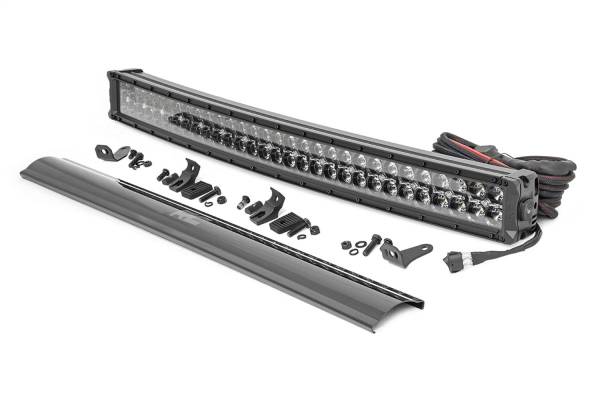 Rough Country Lift Kits & Suspension | 1350 Offroad - Rough Country Cree Black Series Curved LED Light Bar, 30-in Dual Row, 27000 Lumens, 300 Watts - 72930BD - Image 1
