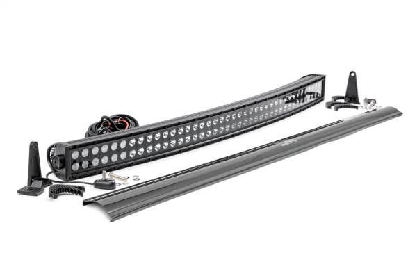 Rough Country Lift Kits & Suspension | 1350 Offroad - Rough Country Cree Black Series LED Light Bar, 40-in, Dual Row, Curved, 19020 Lumens, 240 Watts, Switch - 72940BL - Image 1
