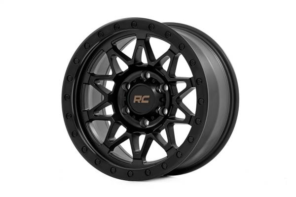 Rough Country Lift Kits & Suspension | 1350 Offroad - Rough Country Series 78 Wheel, Simulated Beadlock, Semi Gloss Black, 17x8.5-in, 5x5, 0mm Offset - 78170918B - Image 1