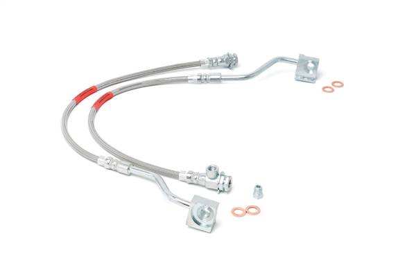 Rough Country Lift Kits & Suspension | 1350 Offroad - Rough Country Stainless Steel Brake Lines, Front, for 4-6-in Lift - 89310S - Image 1