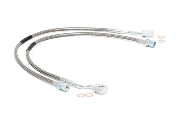Rough Country Lift Kits & Suspension | 1350 Offroad - Rough Country Stainless Steel Brake Lines, Front, for Models with 5-7.5-in Lift - 89370 - Image 1