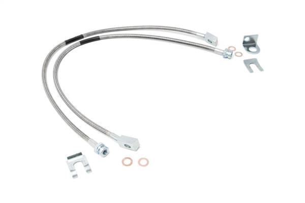 Rough Country Lift Kits & Suspension | 1350 Offroad - Rough Country Stainless Steel Brake Lines, Front, for 4-6-in Lift - 89702 - Image 1