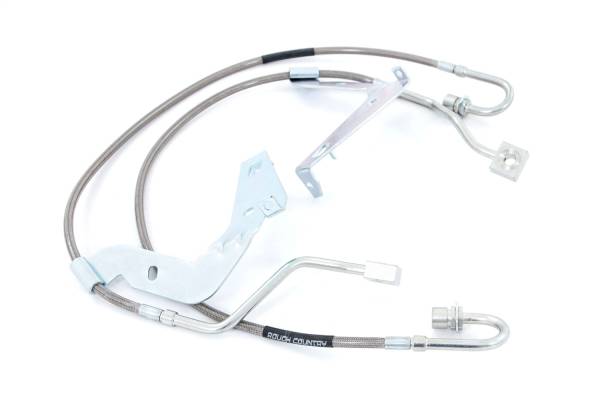 Rough Country Lift Kits & Suspension | 1350 Offroad - Rough Country Stainless Steel Brake Lines, Extended Front, 4.5-6-in - 89709 - Image 1