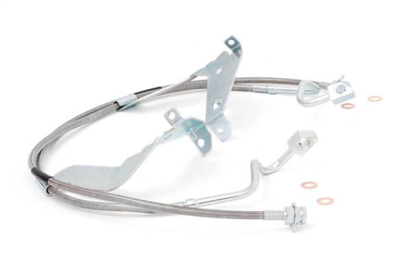Rough Country Lift Kits & Suspension | 1350 Offroad - Rough Country Stainless Steel Brake Lines, Front, for Models with 4-6-in Lift - 89710 - Image 1