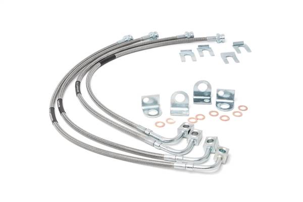 Rough Country Lift Kits & Suspension | 1350 Offroad - Rough Country Stainless Steel Brake Lines, 4-6-in Lift, Front & Rear - 89716 - Image 1